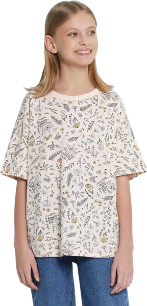 Изображение товара Футболка детская Mark Formelle 117843 (р.128-64, цветы на нежно-розовом)