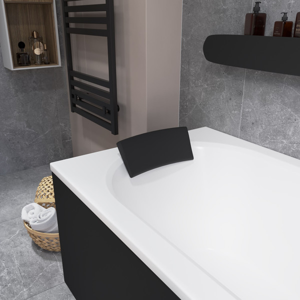 Изображение товара Ванна акриловая Lauter Haven 160 / 21202006 (с ножками, черным подголовником и черным лиц.экраном)