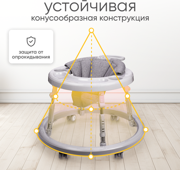 Изображение товара Ходунки Solmax&Kids YI99831 (серый)