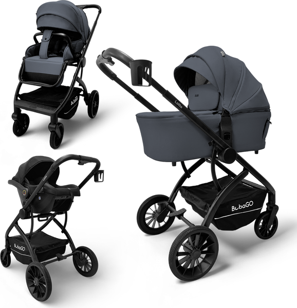 Изображение товара Детская универсальная коляска Bubago Lotta 3 в 1 / BG 150-3 (темно-серый)