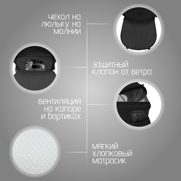 Изображение товара Детская универсальная коляска Bubago Lotta 3 в 1 / BG 150-1 (черный)