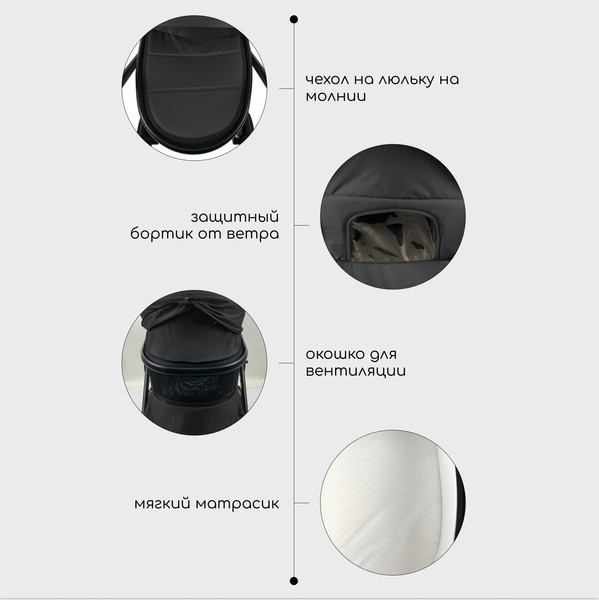 Изображение товара Детская универсальная коляска Bubago Lotta 3 в 1 / BG 150-1 (черный)