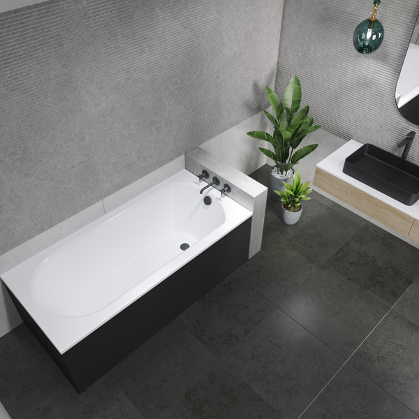 Изображение товара Ванна акриловая Lauter Haven 170 / 21202007 (с каркасом, черным подголовником и черным лиц. экраном)