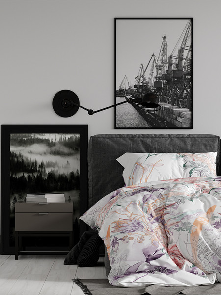 Изображение товара Комплект постельного белья Реноме 1.5сп Жемчужная коллекция. Цветариум 70084-1 (бязь)