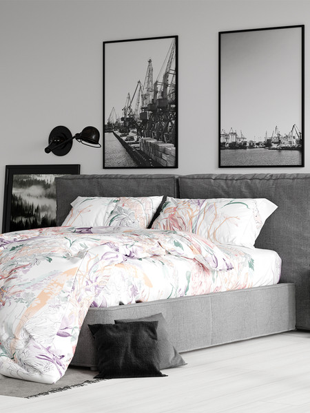 Изображение товара Комплект постельного белья Реноме 1.5сп Жемчужная коллекция. Цветариум 70084-1 (бязь)