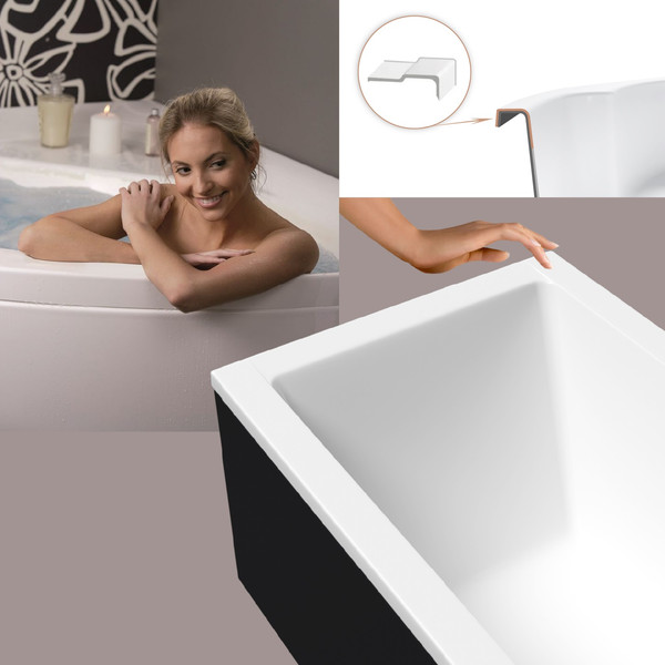 Изображение товара Ванна акриловая Lauter Oasis 155 / 21203055 (с ножками, черным подголов., черным лиц. и торц. экраном)