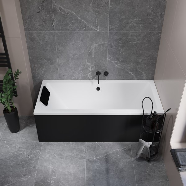Изображение товара Ванна акриловая Lauter Oasis 155 / 21203055 (с каркасом, черным подголов., черным лиц. и торц.экраном)