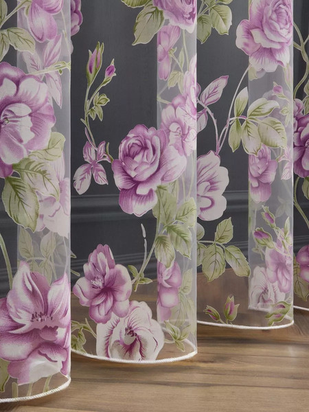 Изображение товара Гардина Arya Roza 300x250 / 8001885870605 (сиреневый/зеленый)