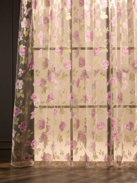 Изображение товара Гардина Arya Roza 300x250 / 8001885870605 (сиреневый/зеленый)