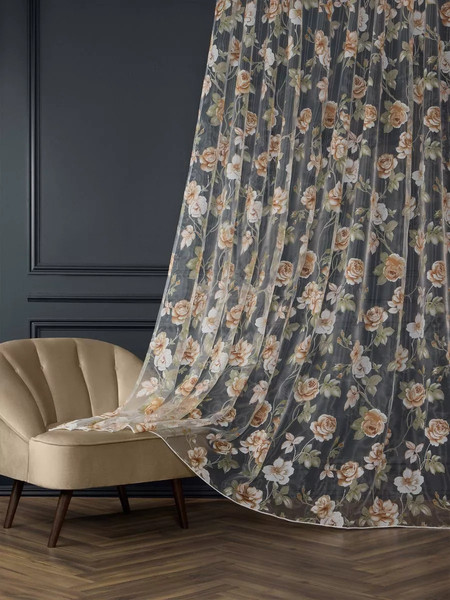 Изображение товара Гардина Arya Roza 300x260 / 8001885870612 (коричневый/зеленый)