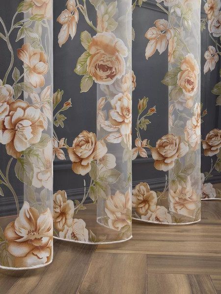 Изображение товара Гардина Arya Roza 300x260 / 8001885870612 (коричневый/зеленый)