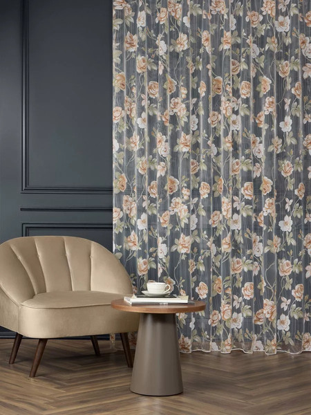 Изображение товара Гардина Arya Roza 300x260 / 8001885870612 (коричневый/зеленый)