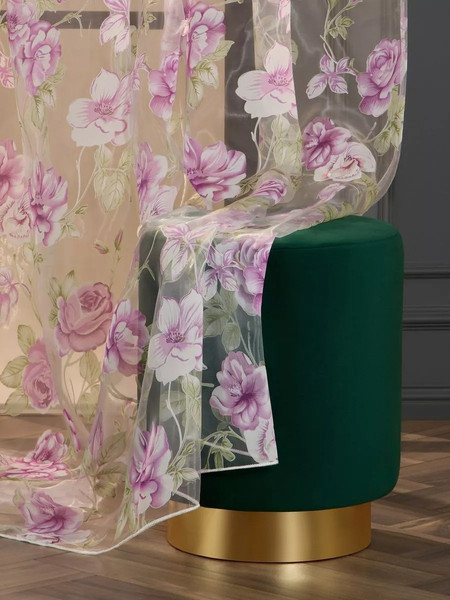 Изображение товара Гардина Arya Roza 300x260 / 8001885870629 (сиреневый/зеленый)