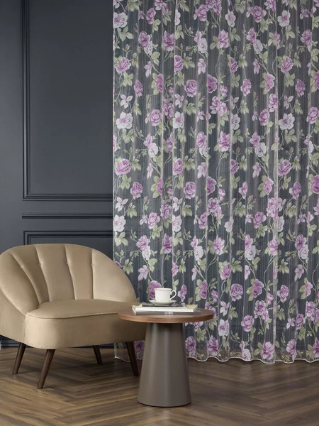 Изображение товара Гардина Arya Roza 300x260 / 8001885870629 (сиреневый/зеленый)