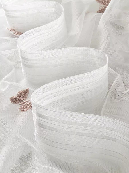 Изображение товара Гардина Arya Solo 400x260 / 8001885869609 (белый/розовый)