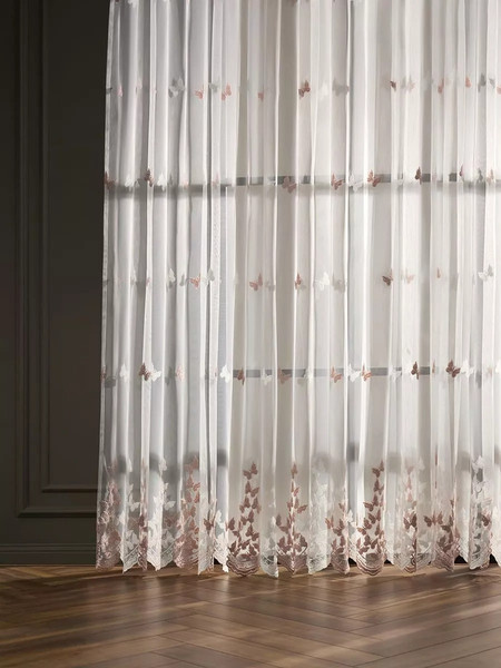 Изображение товара Гардина Arya Solo 500x260 / 8001885869623 ((белый/розовый)