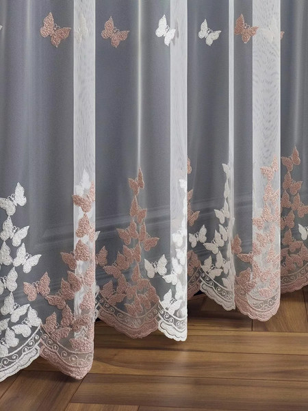 Изображение товара Гардина Arya Solo 500x260 / 8001885869623 ((белый/розовый)