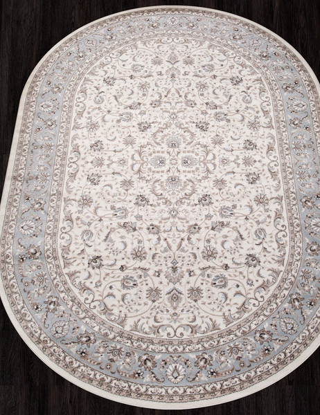 Изображение товара Ковер Merinos Valencia Deluxe F014-OVAL-CREAM-L.BLUE (1.5х2.3)