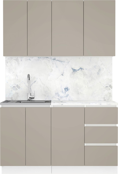 Изображение товара Кухонный гарнитур Артём-Мебель Мэри СН-114 без стекла МДФ 1.4м (веллюто капучино)