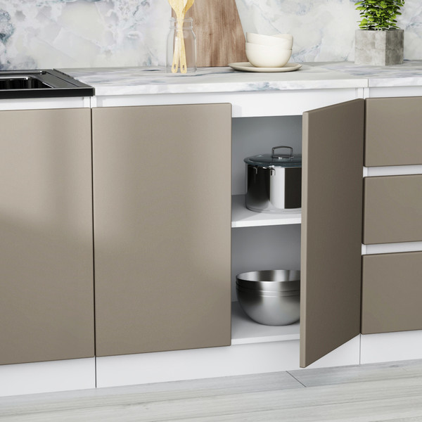 Изображение товара Кухонный гарнитур Артём-Мебель Мэри СН-114 без стекла МДФ 1.4м (веллюто капучино)