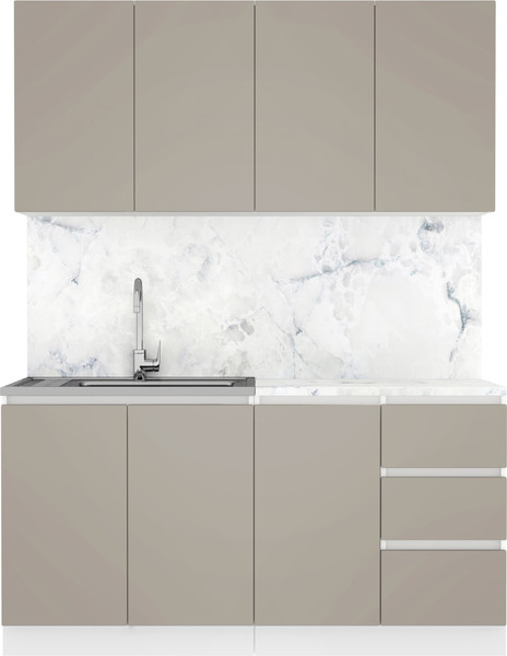Изображение товара Кухонный гарнитур Артём-Мебель Мэри СН-114 без стекла МДФ 1.6м (веллюто капучино)