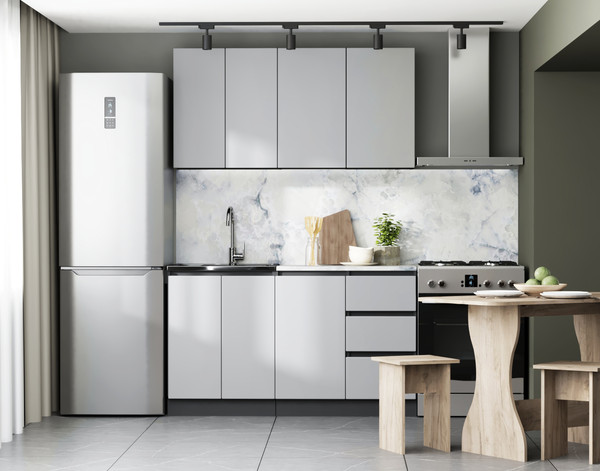 Изображение товара Кухонный гарнитур Артём-Мебель Мэри СН-114 без стекла МДФ 1.4м (веллюто ферро)