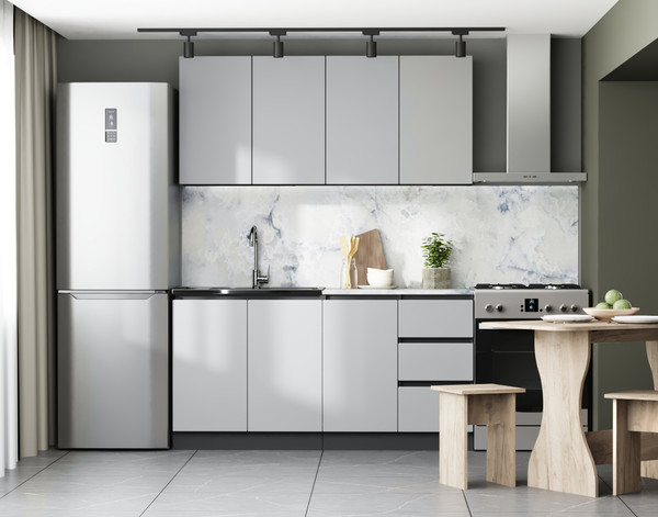 Изображение товара Кухонный гарнитур Артём-Мебель Мэри СН-114 без стекла МДФ 1.6м (веллюто ферро)