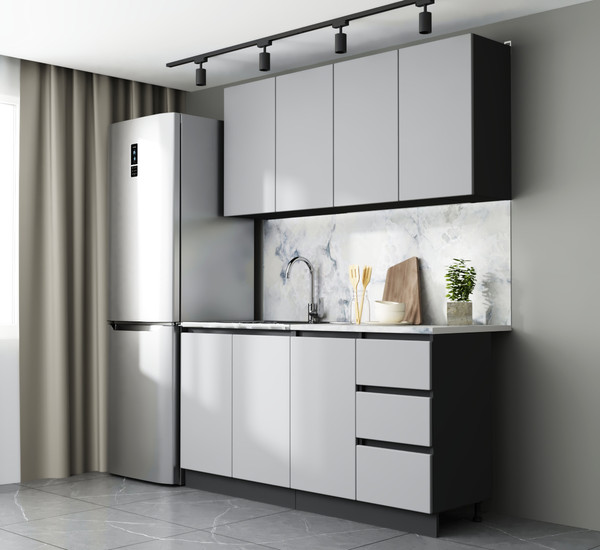 Изображение товара Кухонный гарнитур Артём-Мебель Мэри СН-114 без стекла МДФ 1.6м (веллюто ферро)