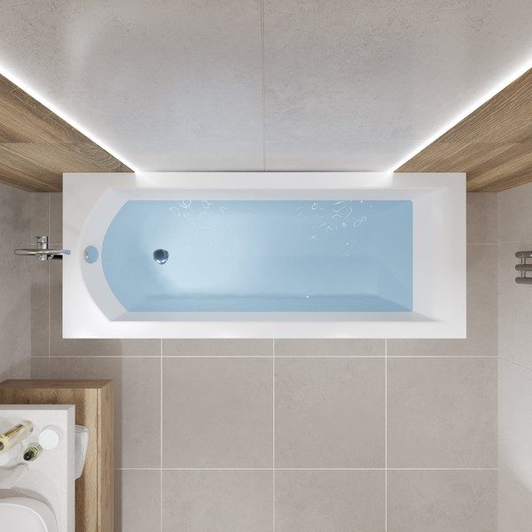 Изображение товара Ванна акриловая Lauter Amelia 160 / 21204060 (с ножками и серым подголовником)