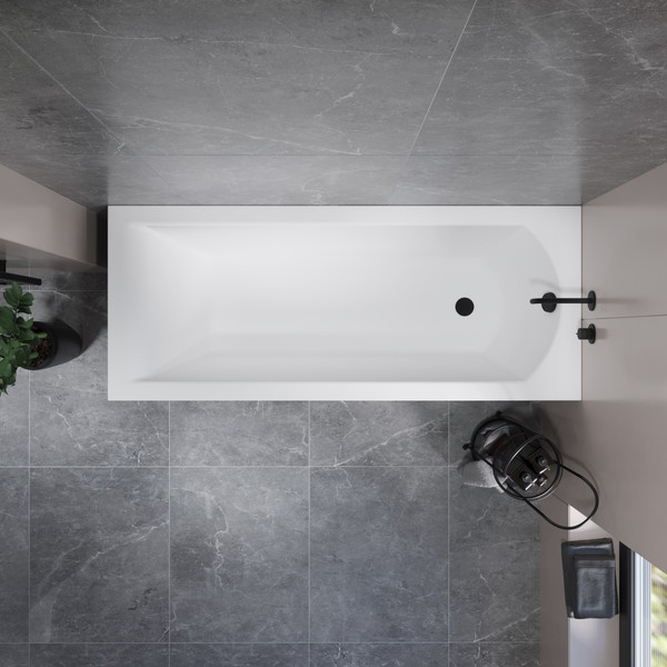 Изображение товара Ванна акриловая Lauter Amelia 160 / 21204060 (с ножками, черным подголовником и черным лиц. экраном)