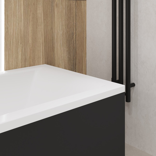 Изображение товара Ванна акриловая Lauter Amelia 150 / 21204050 (с каркасом, лицевым и торцевым экранами черного цвета)