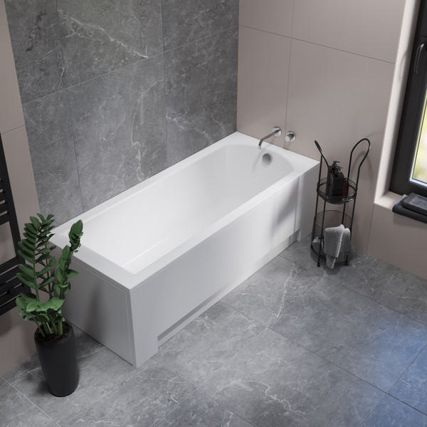 Изображение товара Ванна акриловая Lauter Amelia 170 / 21204070 (с ножками и черным подголовником)