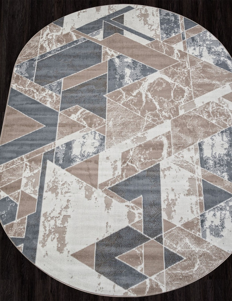 Изображение товара Коврик Merinos Sierra F354-OVAL-BEIGE-BLUE (1.5х1.9)