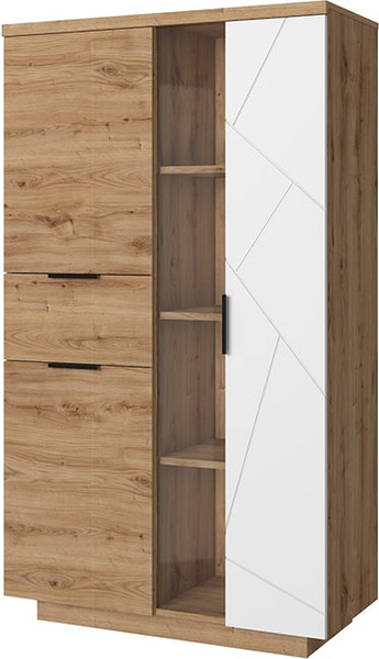 Изображение товара Шкаф с витриной Anrex Kaylas 1V2D1S-P (дуб наварра/эко джелато)