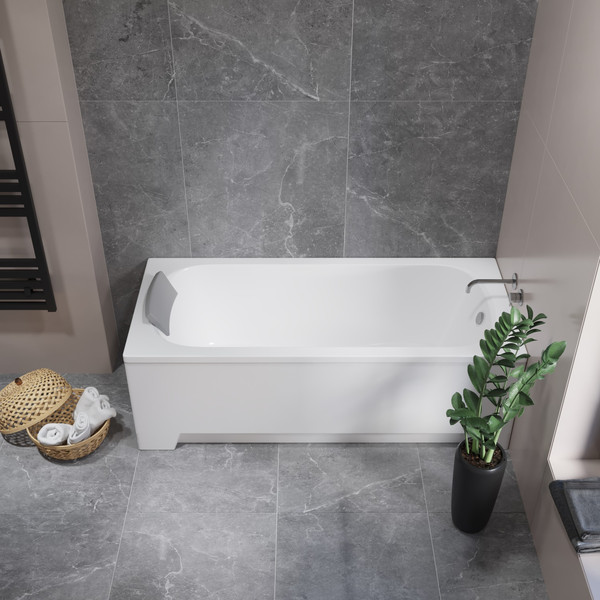 Изображение товара Ванна акриловая Lauter Sophia 140 / 21205140 (с ножками, серым подголов, белым лиц. и торц. экраном)