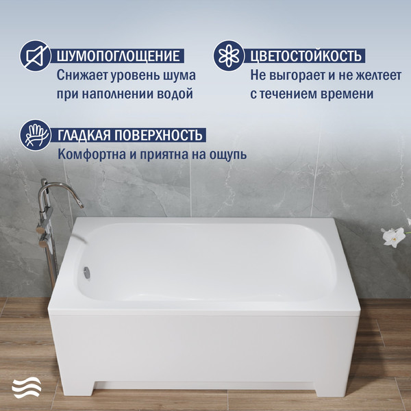 Изображение товара Ванна акриловая Lauter Sophia 130 / 21205130 (с каркасом, лицевым и торцевым экранами белого цвета)