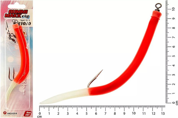 Изображение товара Комплект оснастки для приманки Higashi Gummi Makk rig SB2 01 Red 10-0 / 05061_3706