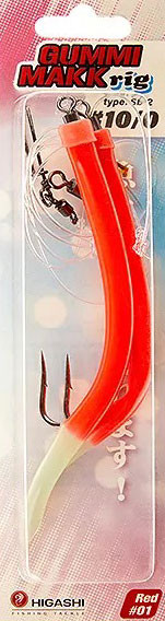 Изображение товара Комплект оснастки для приманки Higashi Gummi Makk rig SB2 01 Red 10-0 / 05061_3706