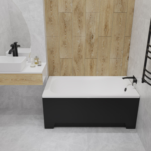 Изображение товара Ванна акриловая Lauter Sophia 130 / 21205130 (с каркасом, черным подголов.,черным лиц. и торц.экраном)