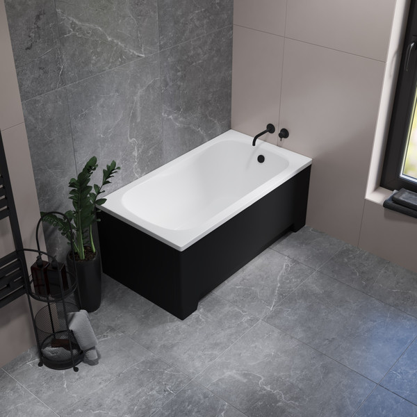 Изображение товара Ванна акриловая Lauter Sophia 130 / 21205130 (с каркасом, черным подголов.,черным лиц. и торц.экраном)