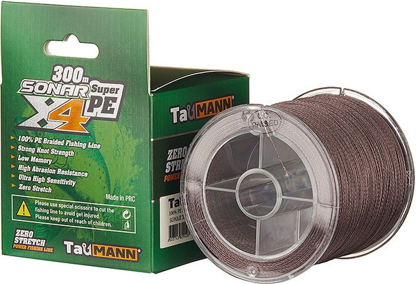 Изображение товара Леска плетеная TauMANN Sonar PE X4 300м 3.0 0.28мм / 06286 (темно-коричневый)