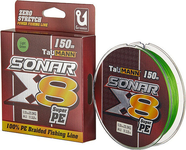 Изображение товара Леска плетеная TauMANN Sonar PE X8 150м 0.6 0.12мм / 06289 (светло-зеленый)