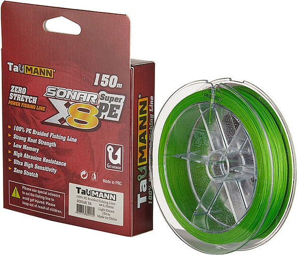 Изображение товара Леска плетеная TauMANN Sonar PE X8 150м 4 0.33мм / 06298 (светло-зеленый)