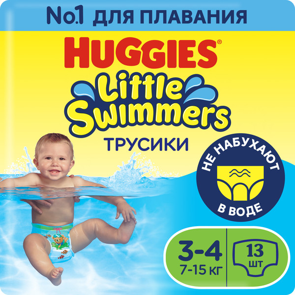 Изображение товара Подгузники-трусики детские Huggies Little Swimmers 3-4 (13шт)