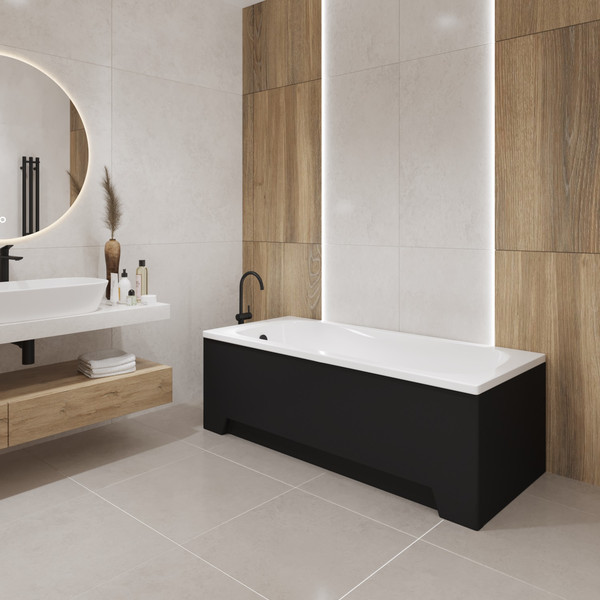 Изображение товара Ванна акриловая Lauter Sophia 150 / 21205150 (с каркасом, черным подголовником, черным лиц. экраном)