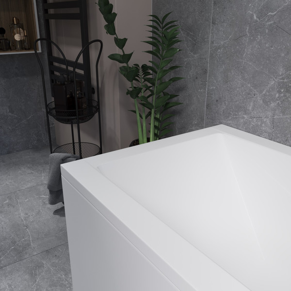 Изображение товара Ванна акриловая Lauter Estelle 120 / 21206020 (с ножками, серым подголовником и белым лицевым экраном)