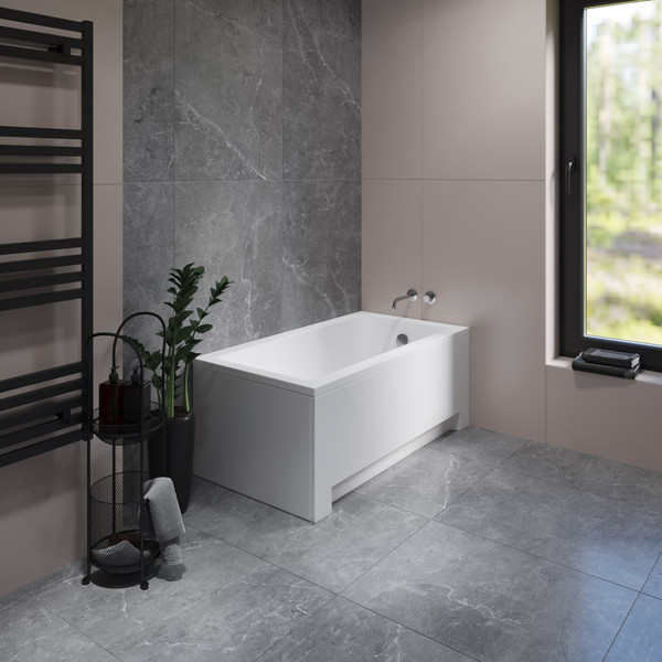 Изображение товара Ванна акриловая Lauter Estelle 120 / 21206020 (с ножками, серым подголов, белым лиц. и торц. экраном)