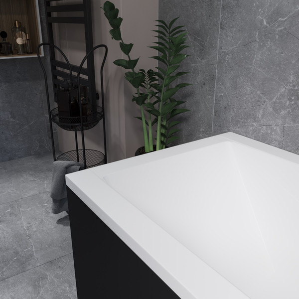 Изображение товара Ванна акриловая Lauter Estelle 120 / 21206020 (с ножками, черным подголовником и черным лиц. экраном)