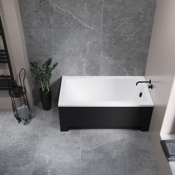 Изображение товара Ванна акриловая Lauter Estelle 120 / 21206020 (с каркасом, черным лицевым и торцевым экранами)