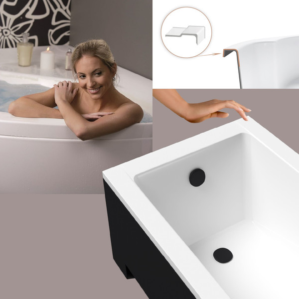 Изображение товара Ванна акриловая Lauter Estelle 140 / 21206040 (с каркасом, черным подголовником)